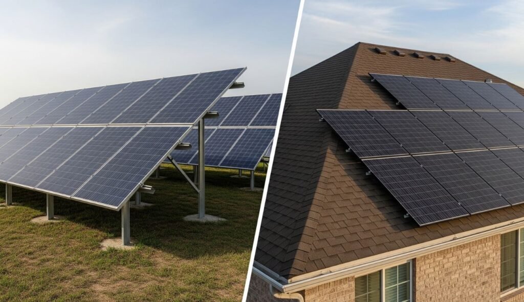 Ground-mounted vs roof-mounted solar panel systems