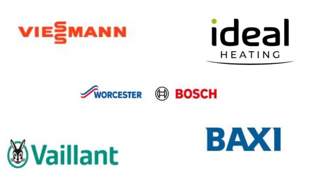 Logos of the most efficient combi boiler brands